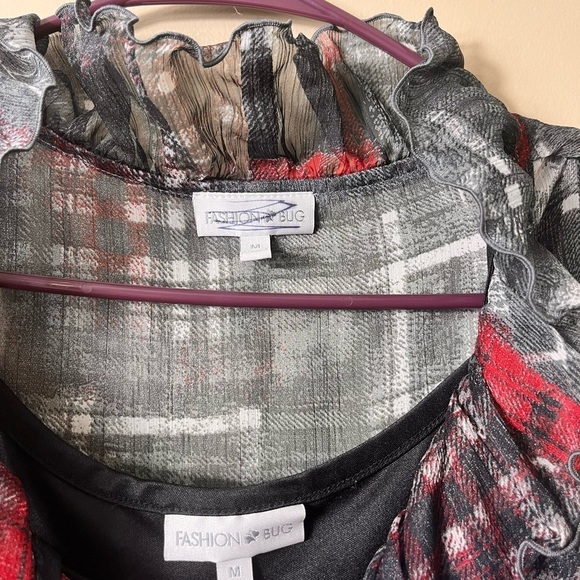 Fashion Bug Sheer Ruffled Blouse Fairy Grunge Y2K Whimsygoth Medium Vintage - Picture 10 of 13